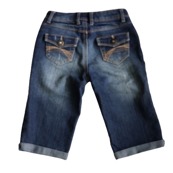 2 FOR $5 SALE Justice Denim Capris Rolled Hem Size 7S - Picture 11 of 15